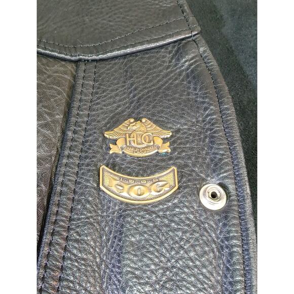 Vintage Harley-Davidson Natal Leather Motorcycle Apparel Vest Size Large Long - Picture 11 of 15